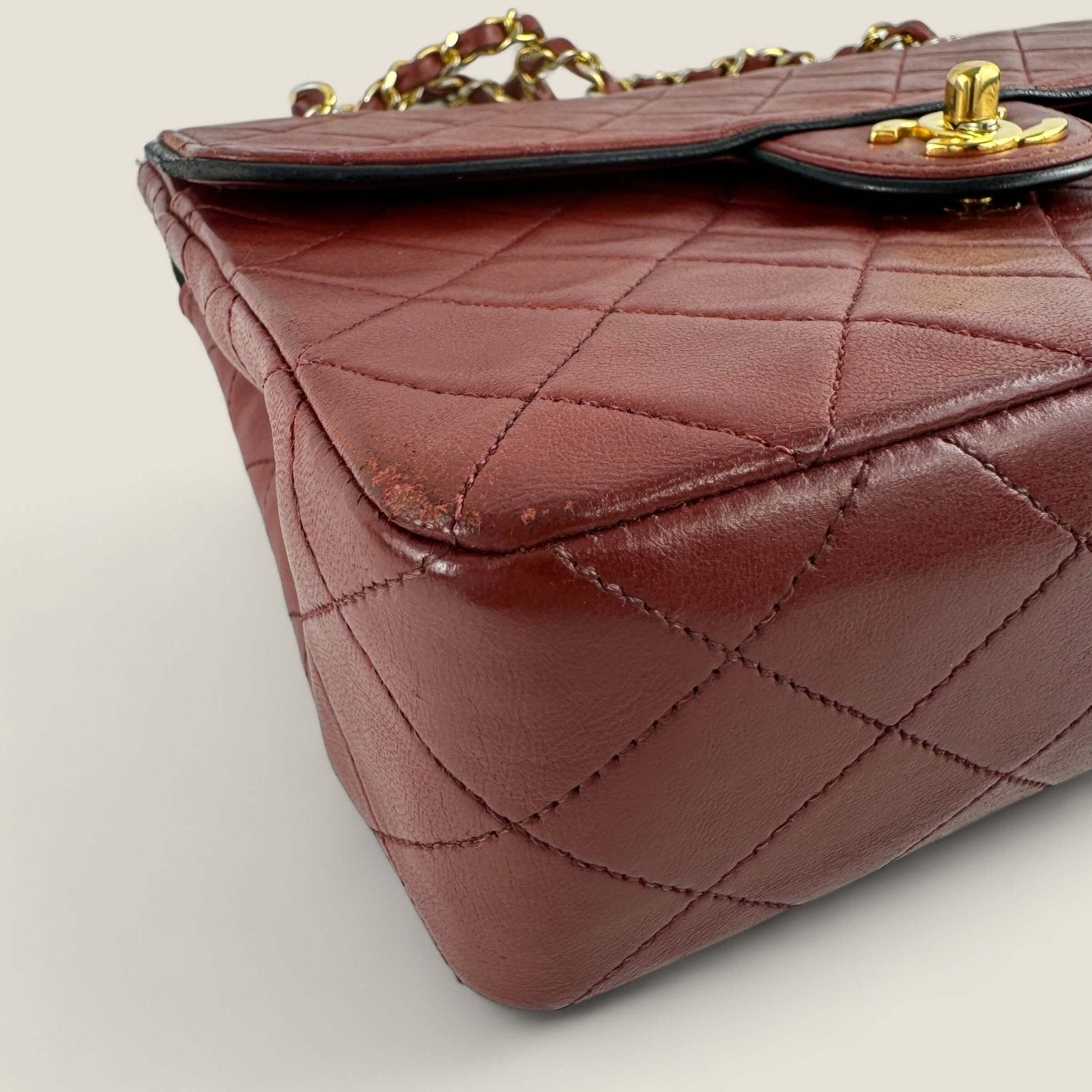 Pre-loved Chanel medium tall single flap bag red lambskin