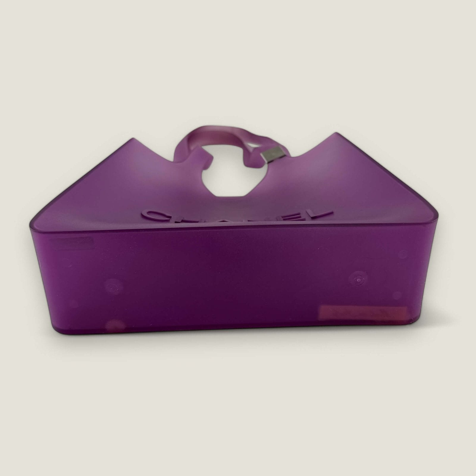 Preloved Chanel rubber handbag purple jelly