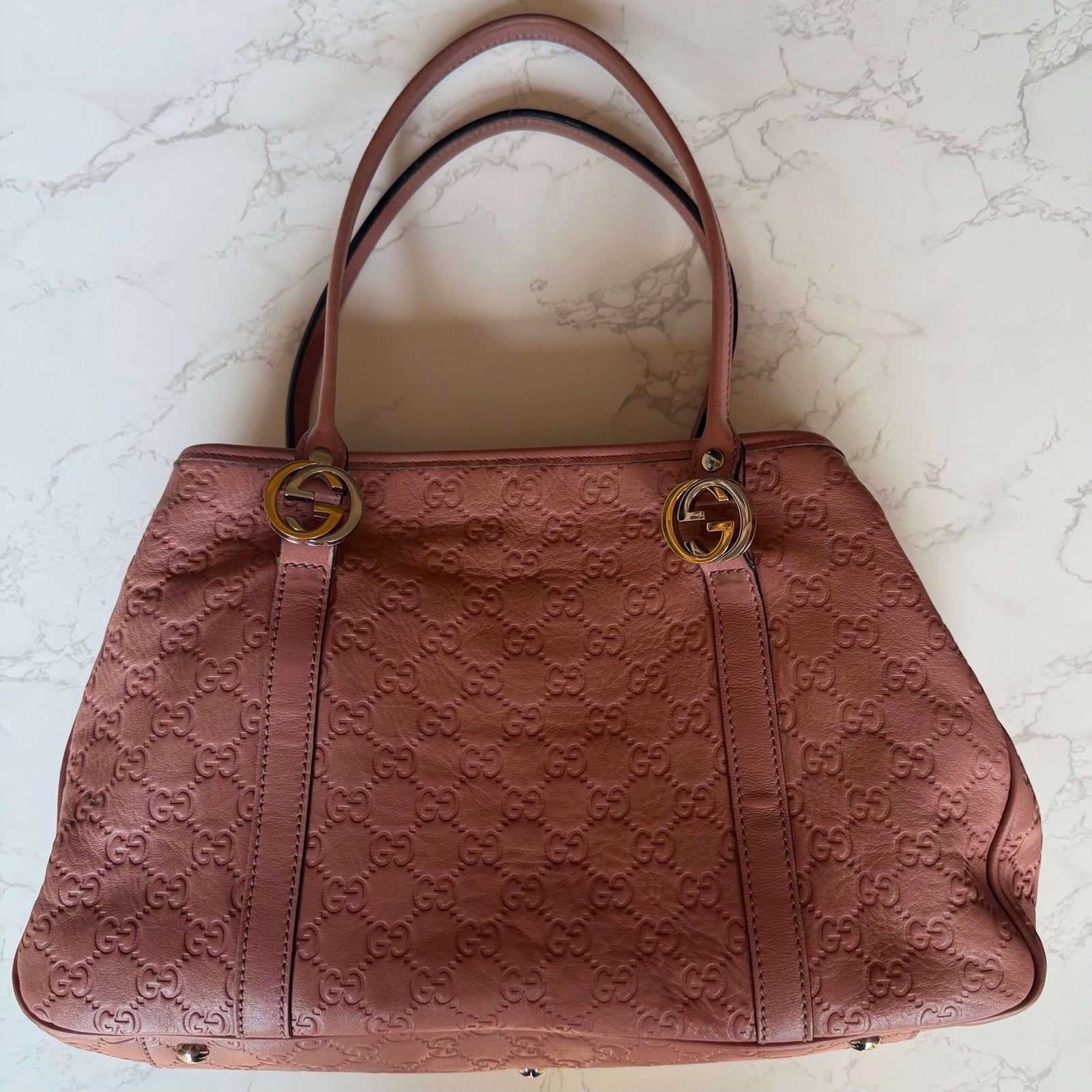 Preloved Gucci Guccissima Twins tote bag roze leer