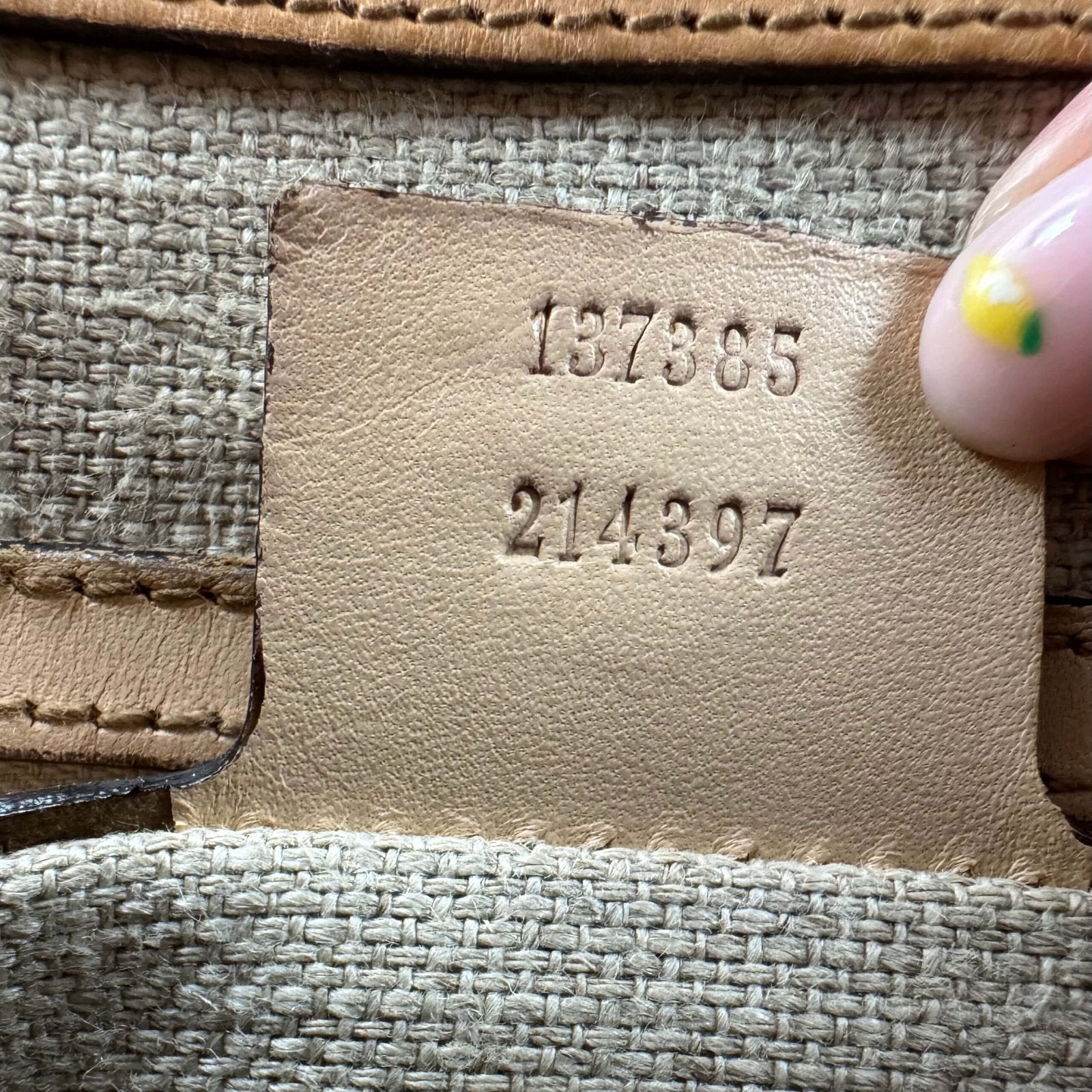Serial number authentic Gucci handbag