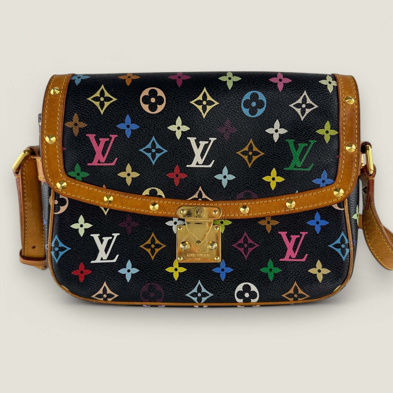 Tweedehands Louis Vuitton x Takashi Murakami Sologne schoudertas crossbody multicolor
