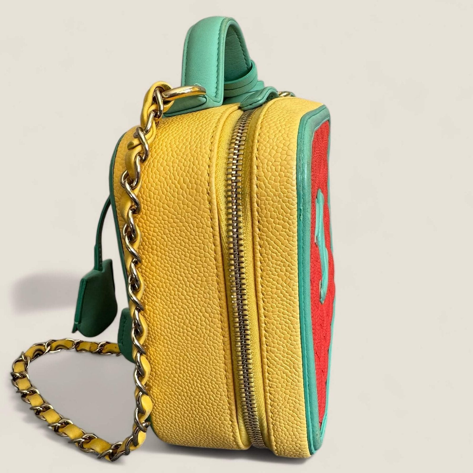 Used Chanel bag 2019 vanity shoulderbag multicolor caviar leather