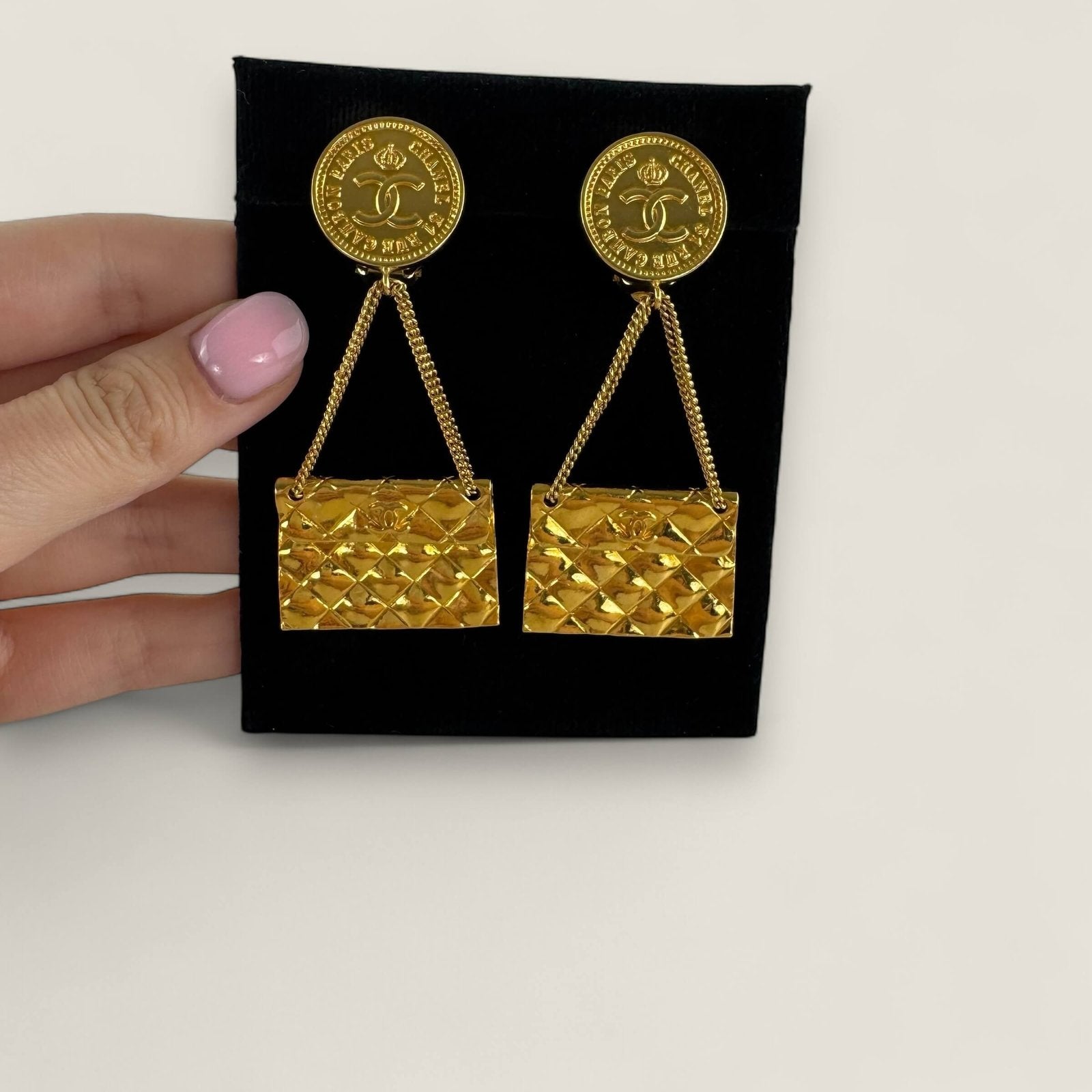 Vintage Chanel earrings 24k gold-plated authentic