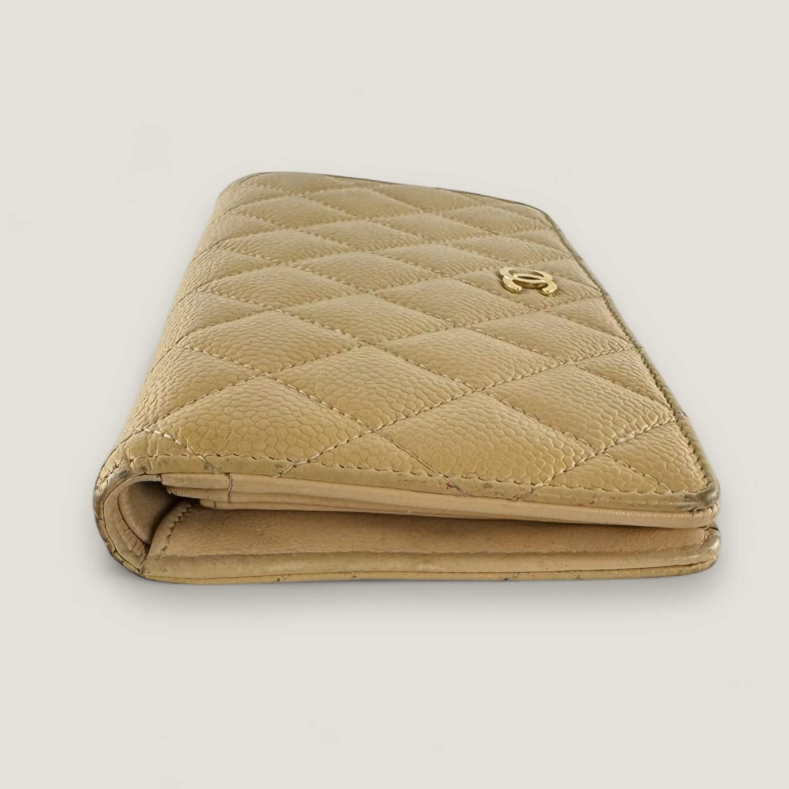 Side view authentic Chanel wallet large