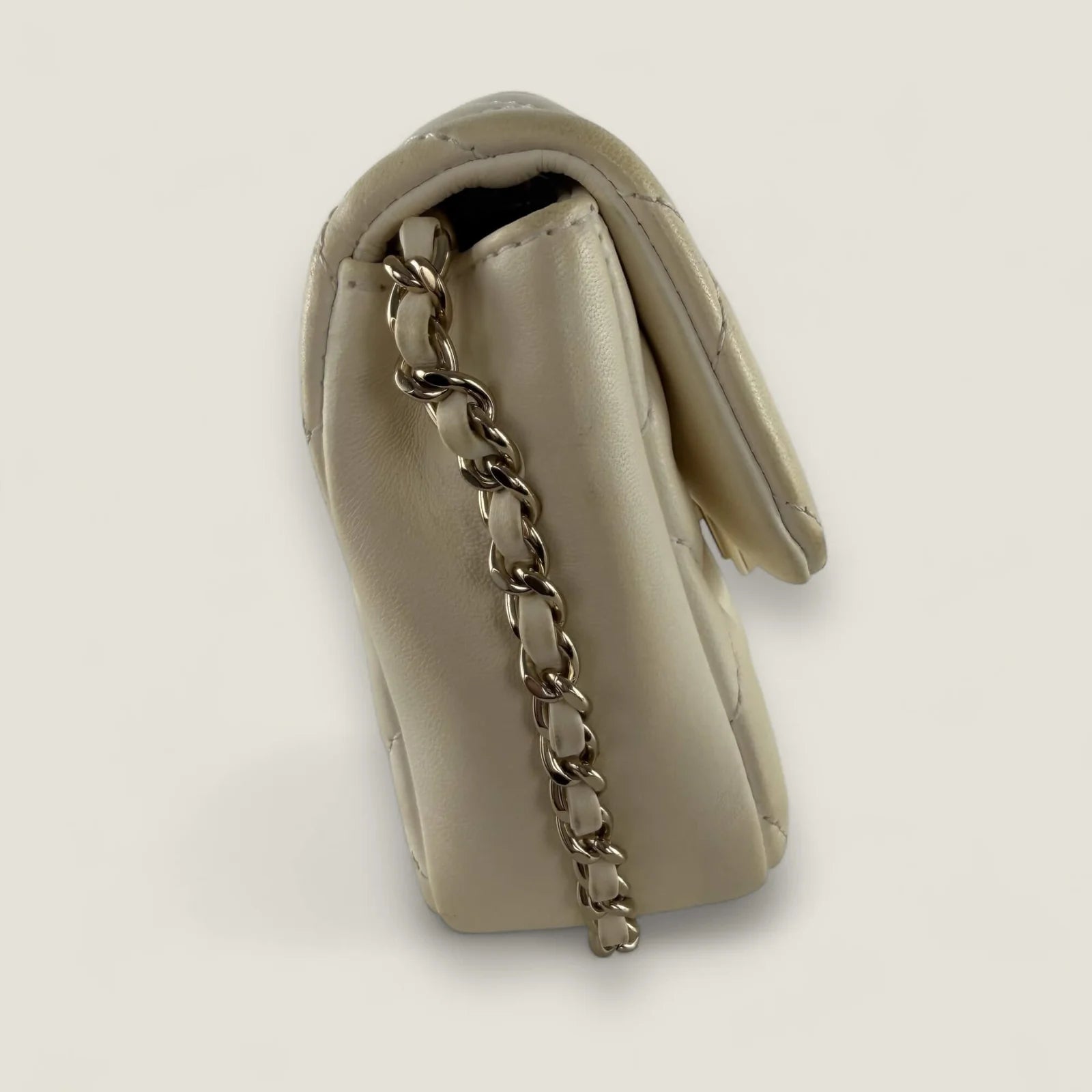 side view chain Chanel crossbody
