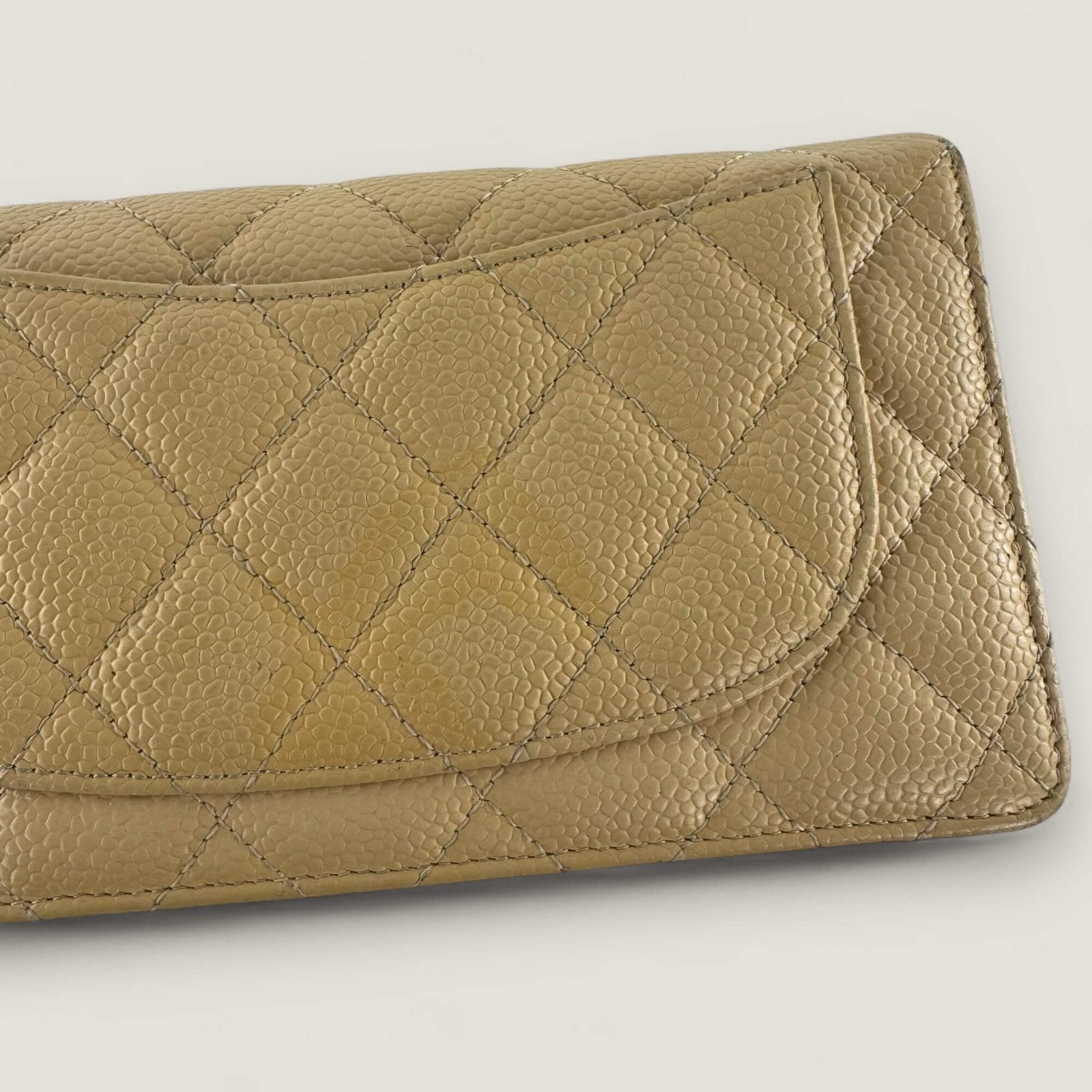 back Chanel wallet stain