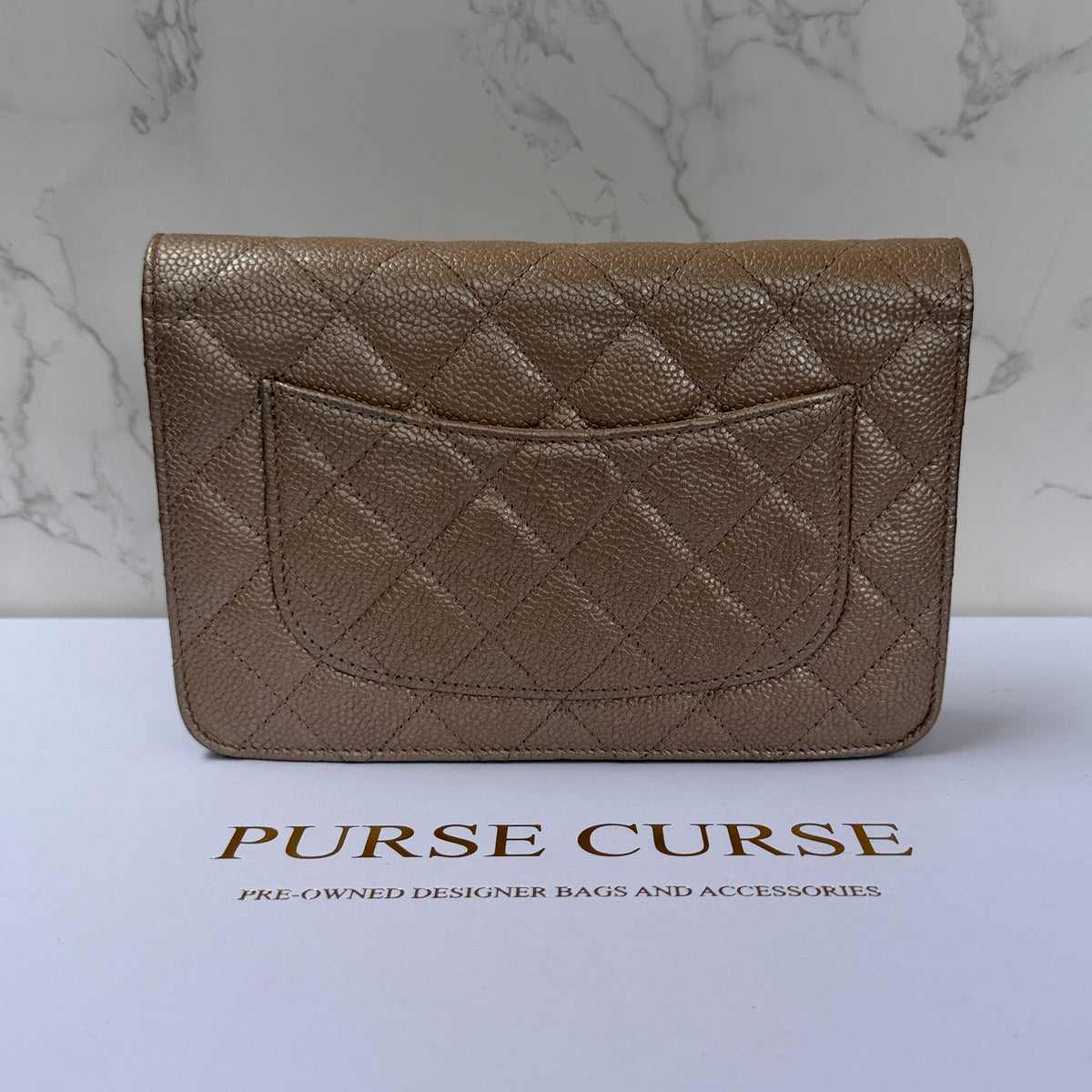 achterkant originele Chanel wallet on chain