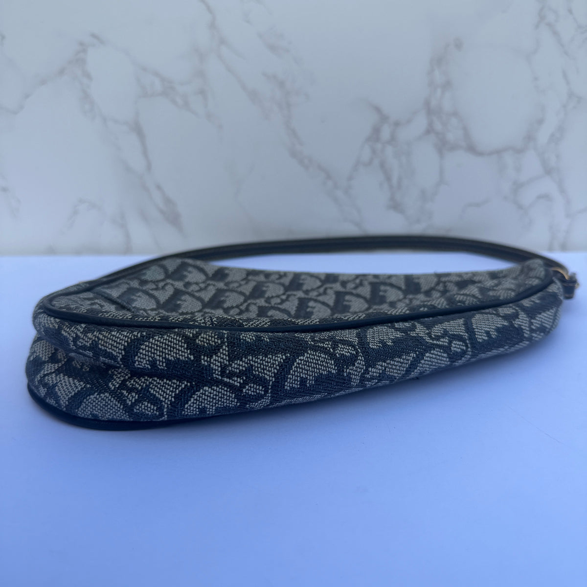 authentieke vintage Dior Saddle Bag donkerblauw