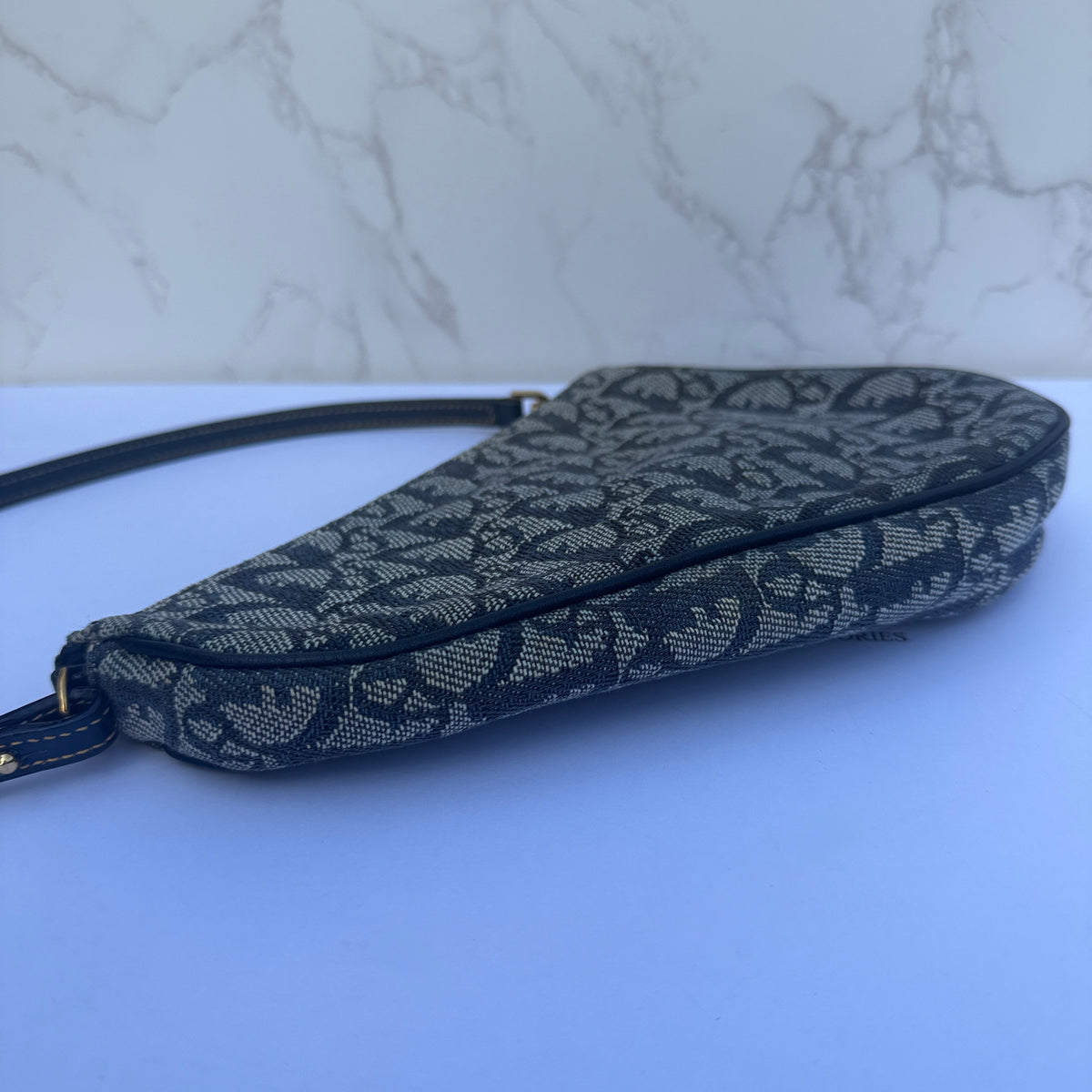 authentieke vintage Dior saddle bag navy