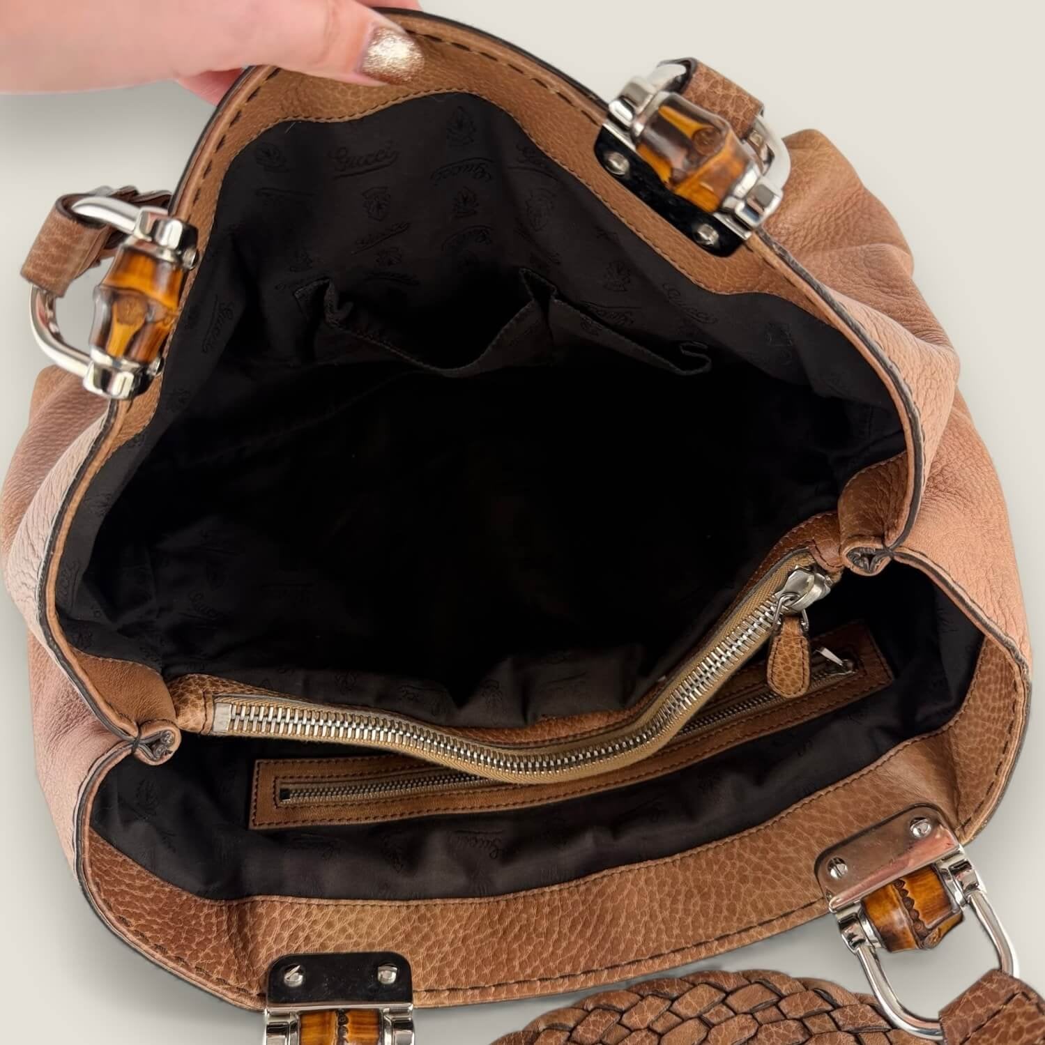 binnenkant authentieke Gucci tas