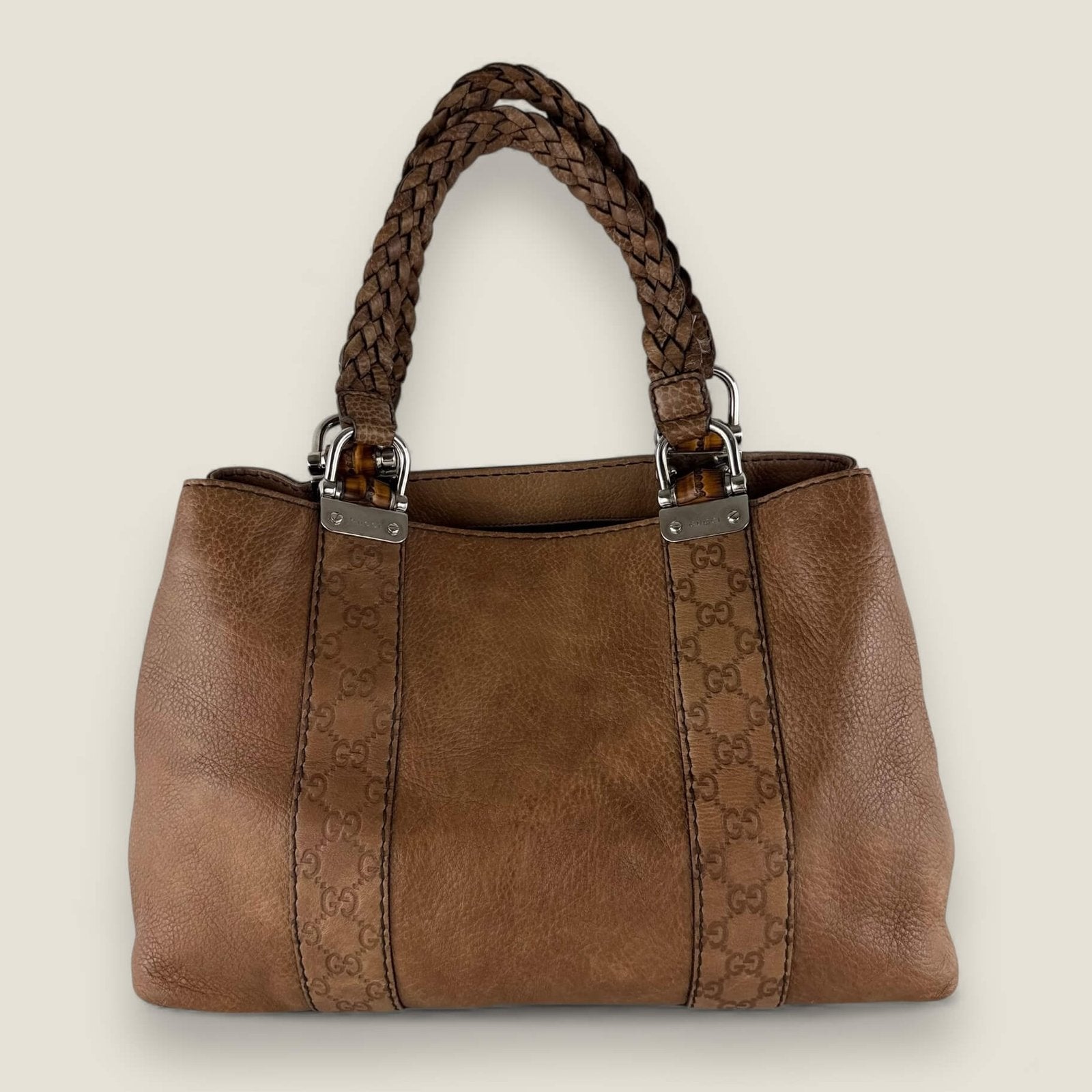pre-loved Gucci leren Bamboo Libeccio