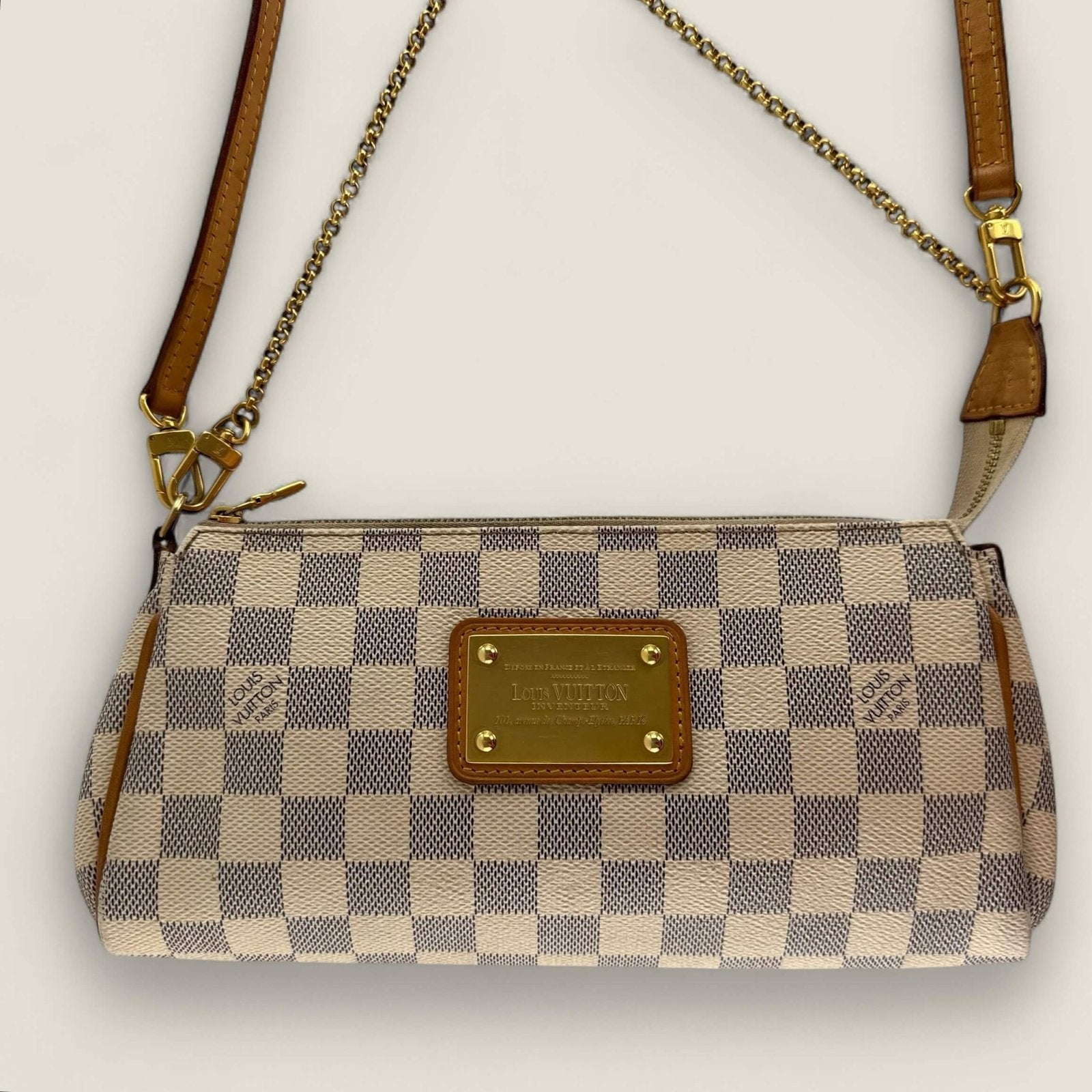 pre-owned Louis Vuitton Eva Damier Azur canvas