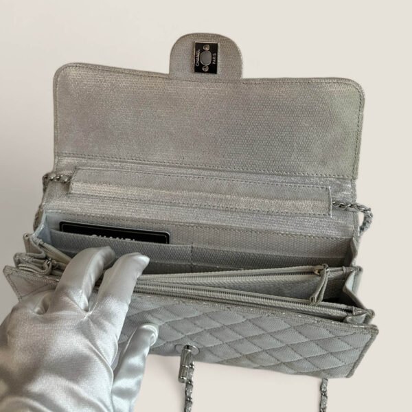 Chanel preowned clutch on chain silver