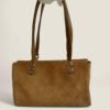 Second hand Chanel handbag brown suede leather 2002 2003