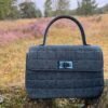 Tweedehands Chanel denim chocolade reep tas met hendel