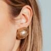 Chanel vintage oorbellen 24k verguld faux parel