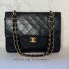 Tweedehands Chanel flap bag zwart lamsleer
