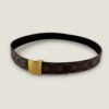 Pre-loved Louis Vuitton belt vintage canvas damier ebene