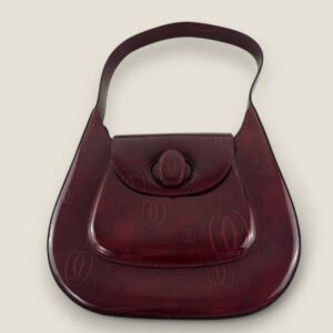 Pre-owned Cartier happy birthday bag burgundy patent leather