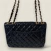 Pre-owned Chanel jumbo single flapbag dark blue lambskin