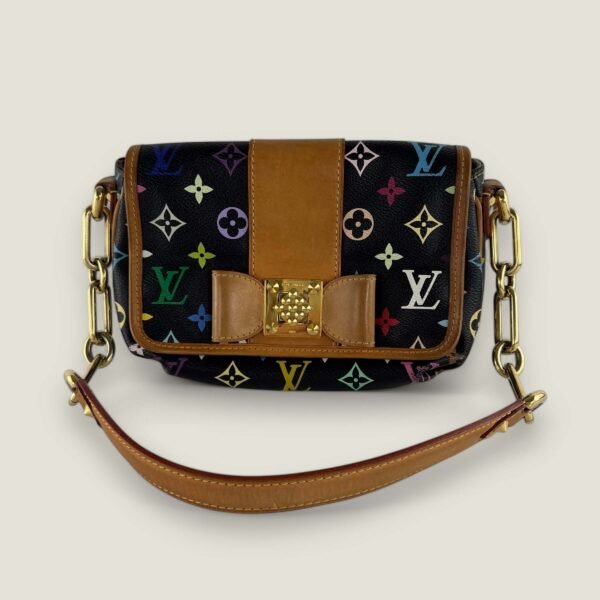 Pre-owned Louis Vuitton x Murakami black multicolor monogram Patti bow