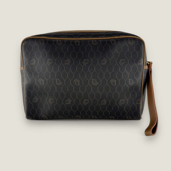 Authentieke Christian Dior gecoate canvas monogram toilettas