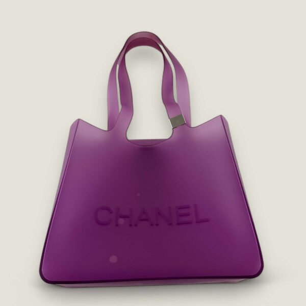 Chanel purple Jelly rubber tote bag