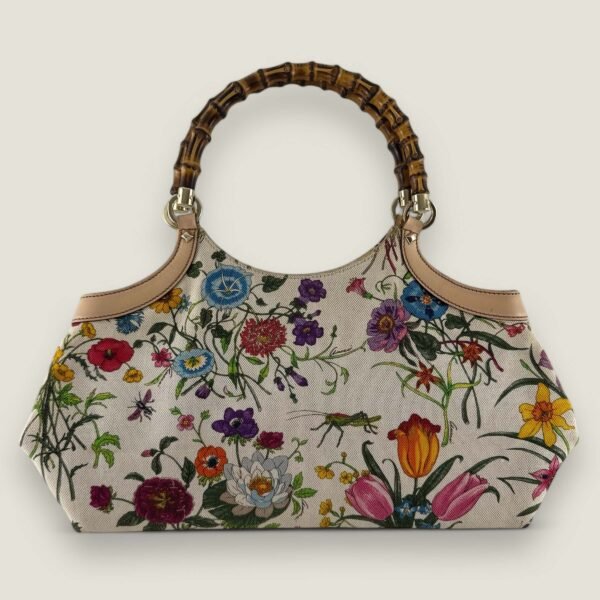 Gucci Bamboo bloemenprint handtas