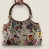 Gucci floral bloementprint canvas stof leer handtas