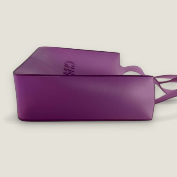 Preloved Chanel rubber tote bag jelly purple