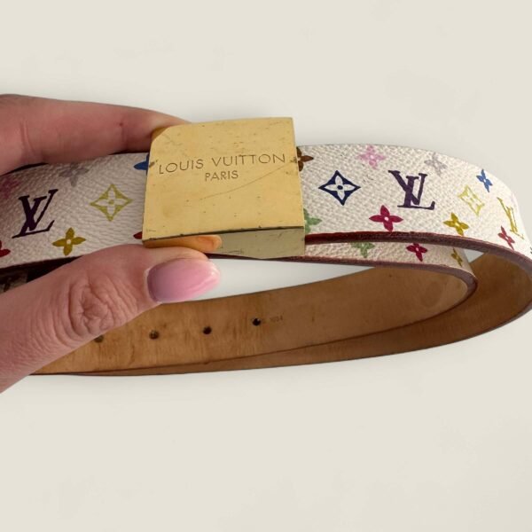 Authentieke Louis Vuitton riem wit multicolor