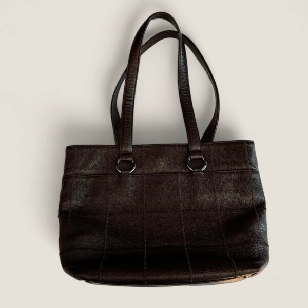 Chanel Chocolate Bar stitch caviar skin handbag dark brown
