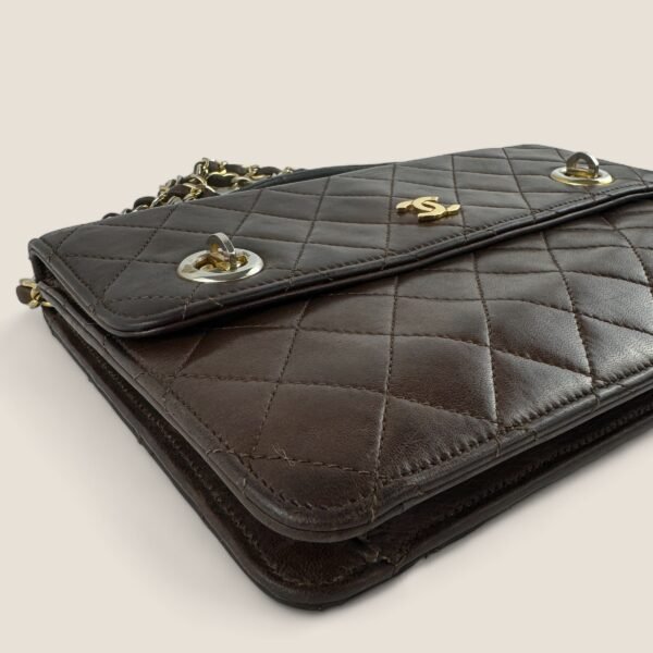 Chanel dubbel slot tas met schouder hengsel vintage model