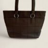 Chanel preloved choco bar gevoerde shopper tas 2004- 2005