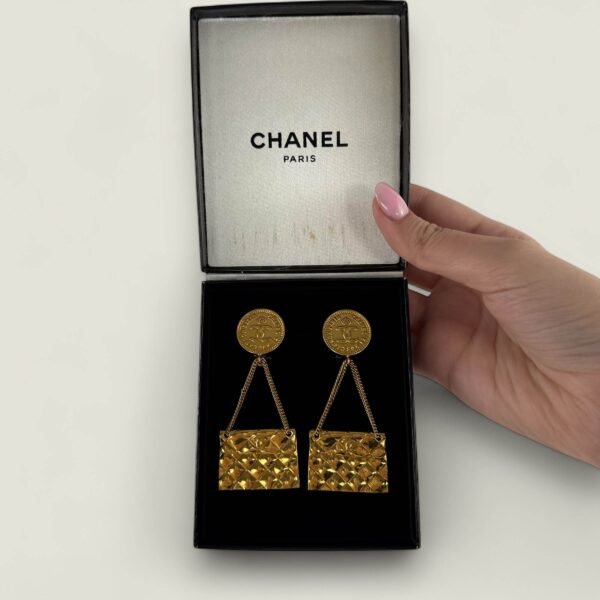 Chanel vintage clip on oorbellen handtasjes originele doos