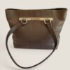 Used Chanel Chocolate Bar stitch tote bag silver hardware brown caviar leather