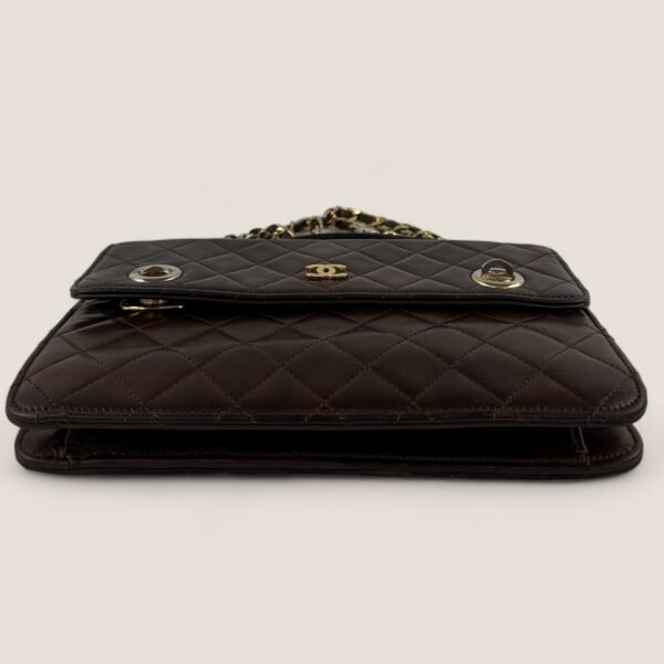 authentieke vintage Chanel schoudertas dubbel draaislot