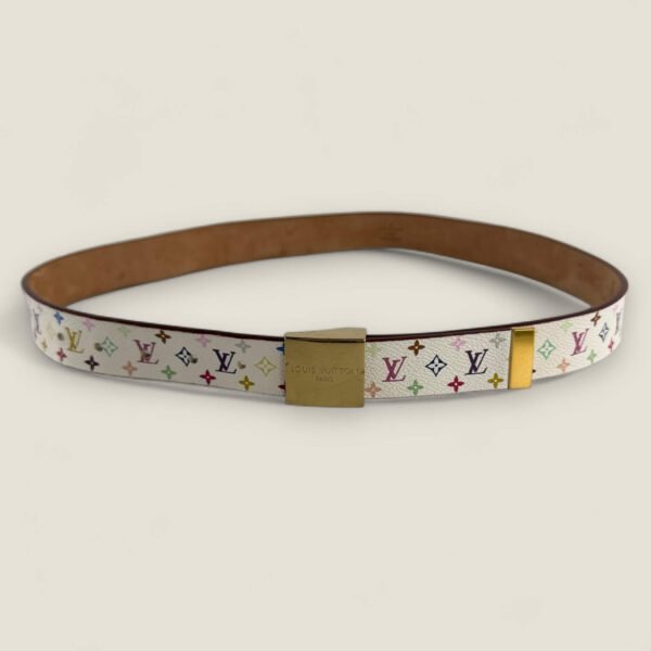 vintage Louis Vuitton x Takashi Murakami riem wit multicolor