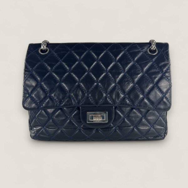 Authentieke 2.55 reissue 227 donkerblauw leer