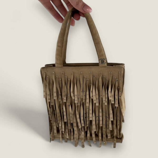 Chanel mini fringe rhinestone tote vintage