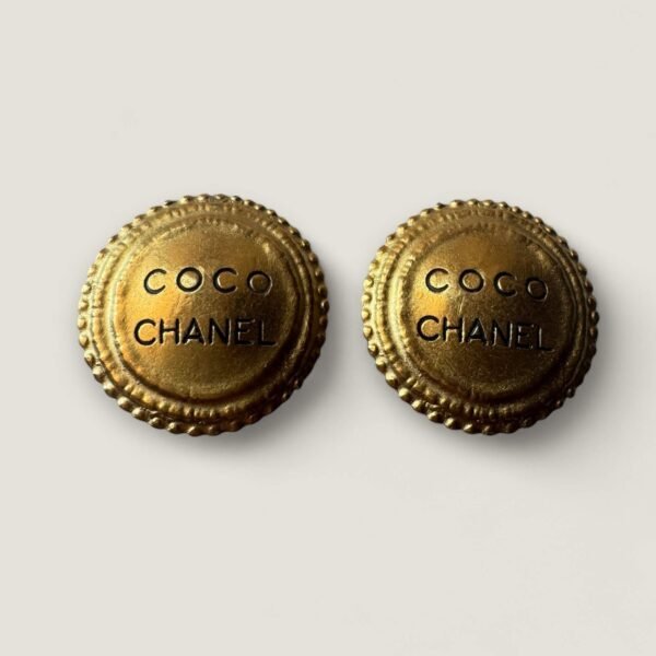Chanel oorbellen vintage 1994 Coco Chanel print