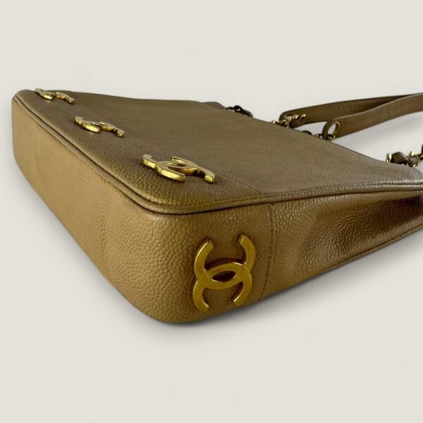 Chanel triple CC logo 24k goldplated