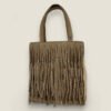 Chanel fringe mini tote beige