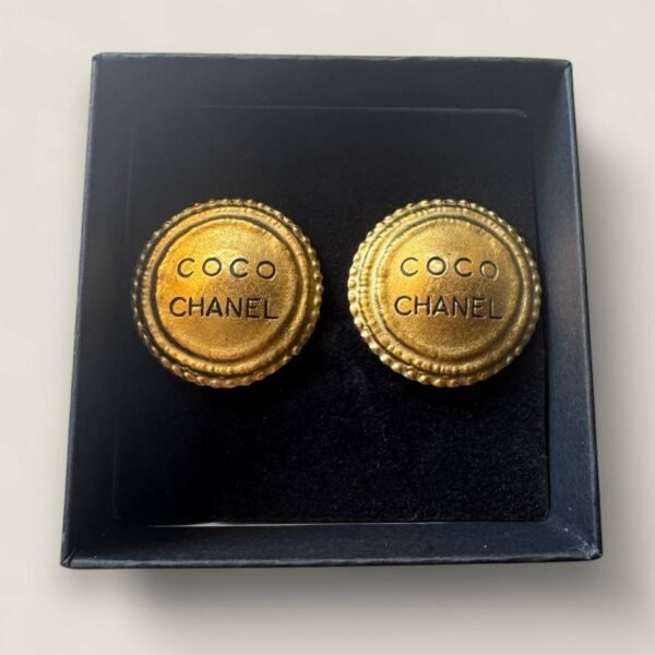 Vintage Chanel oorbellen 90s 24k verguld clip on