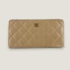 Chanel portemonnee beige caviar