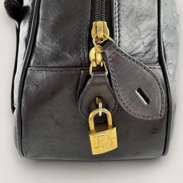 Dior Saddle bowler Ostrich leer gouden hardware