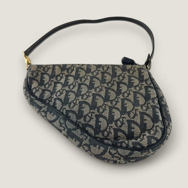 Authentieke Christian Dior navy saddle pouch