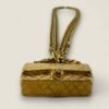 Chanel gold plated CC flap charm pendant necklace golden