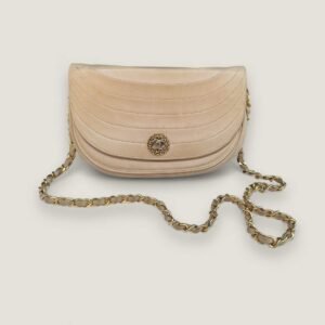 Chanel half moon flap beige