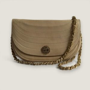 Chanel half moon flap beige